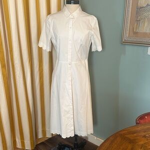 J. Crew Classic White Midi Dress